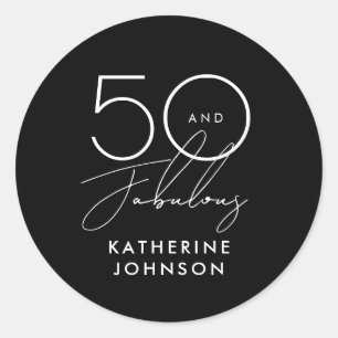 Sticker Rond 50 et fabuleux Elégant 50e Anniversaire Classique