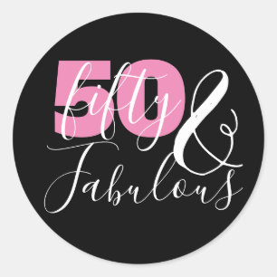 Sticker Rond 50 Et fabuleux Élégant 50ème Anniversaire