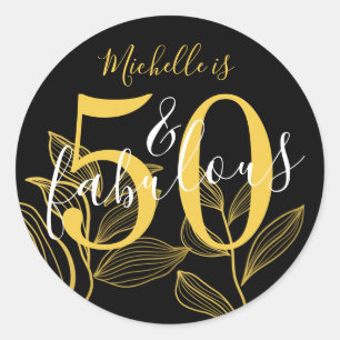 Sticker Rond 50 et Fabulous Black & Gold Modern