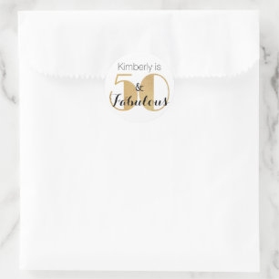 Sticker Rond 50 et Fabulous Gold Personnalisé fête d'anniversai