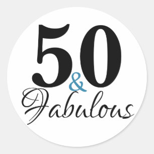 Sticker Rond 50 et une typographie fabuleuse 50e anniversaire