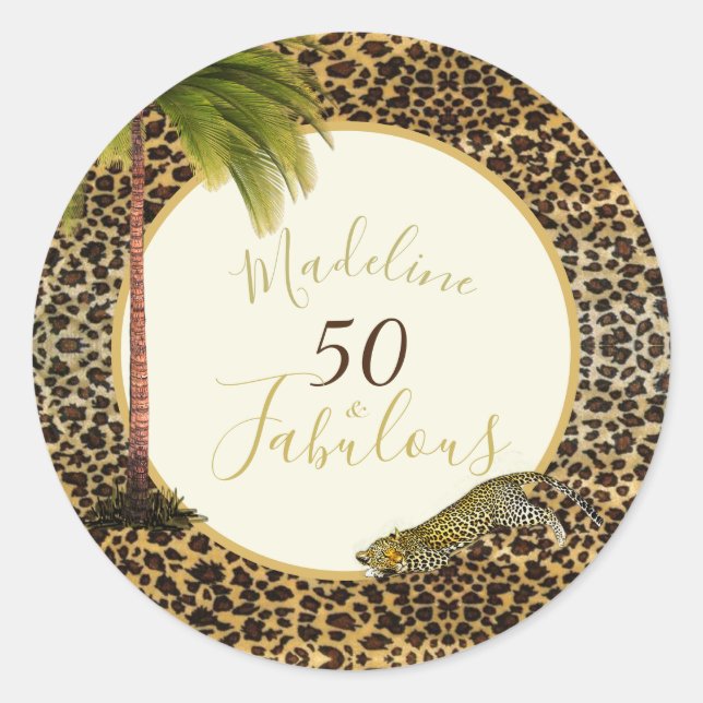 Sticker Rond 50 Fabuleux Cinquantième anniversaire Empreinte de (Devant)
