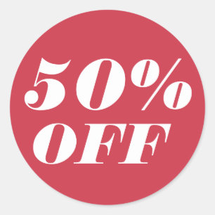 Sticker Rond 50% OUTRE du texte de personnaliser