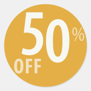 Sticker Rond 50% puissant OUTRE du signe de VENTE