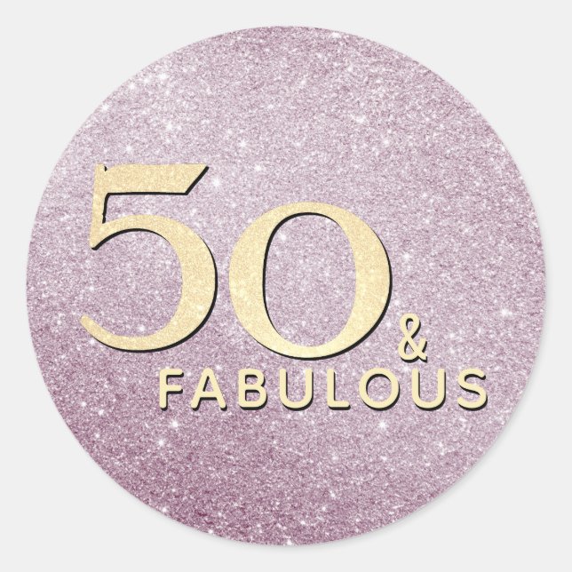 Sticker Rond 50e anniversaire 50 et Fabulous Silver Gold Partie (Devant)