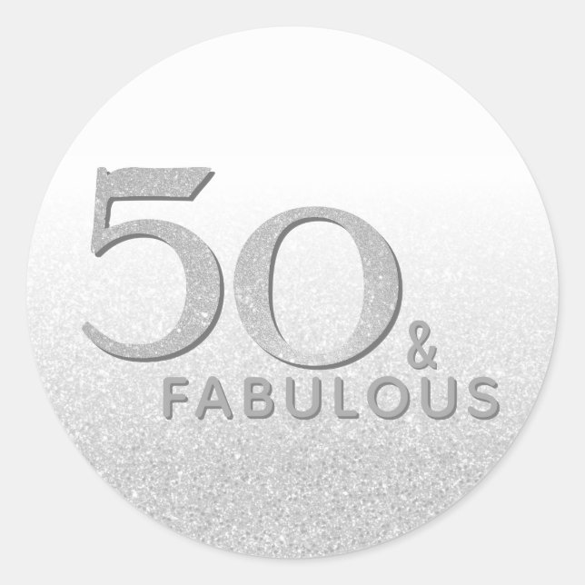 Sticker Rond 50e anniversaire 50 et Fabulous Silver Parties sci (Devant)