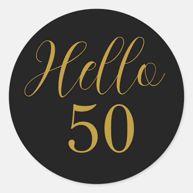 Sticker Rond 50e anniversaire Black Gold Anniversaire (Devant)