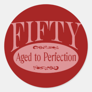 Sticker Rond 50e anniversaire, cinquante - âge à la perfection
