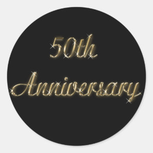 Sticker rond 50e anniversaire de 1,5 po de diamètr