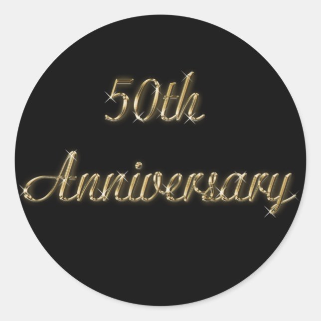 Sticker rond 50e anniversaire de 1,5 po de diamètr (Devant)