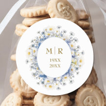 50e Anniversaire de Mariage Daisy Bleu Or