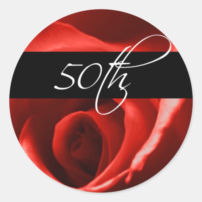 Sticker Rond 50e Anniversaire Du Mariage Et Enveloppe De L'Évén (Devant)