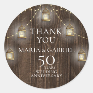 Sticker Rond 50e anniversaire du Mariage Merci