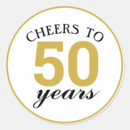 Sticker Rond 50e anniversaire encourage à 50 ans d'or