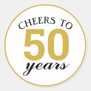 Sticker Rond 50e anniversaire encourage à 50 ans d'or
