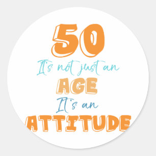 Sticker Rond 50e anniversaire Gag cadeau