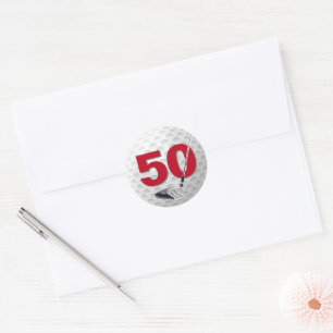 Sticker Rond 50e anniversaire Golf Ball Design