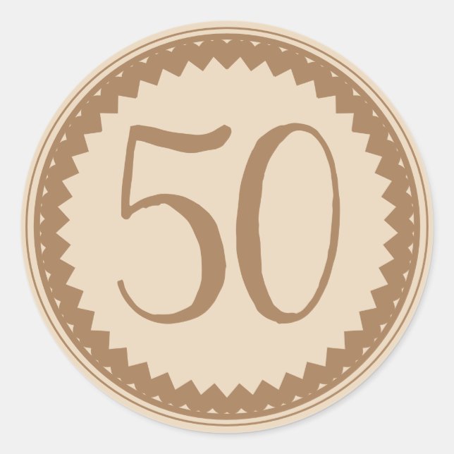Sticker Rond 50e fête d'anniversaire Parties scintillant d'arge (Devant)
