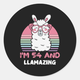 Sticker Rond 54 ans Anniversaire lamazing 54e anniversaire Llam