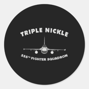 Sticker Rond 555E Escadron De Combat Le Triple Nickle