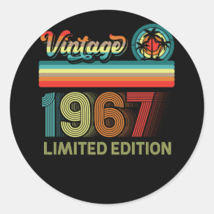 Sticker Rond 55e anniversaire Décorations Hommes 55 ans 1967