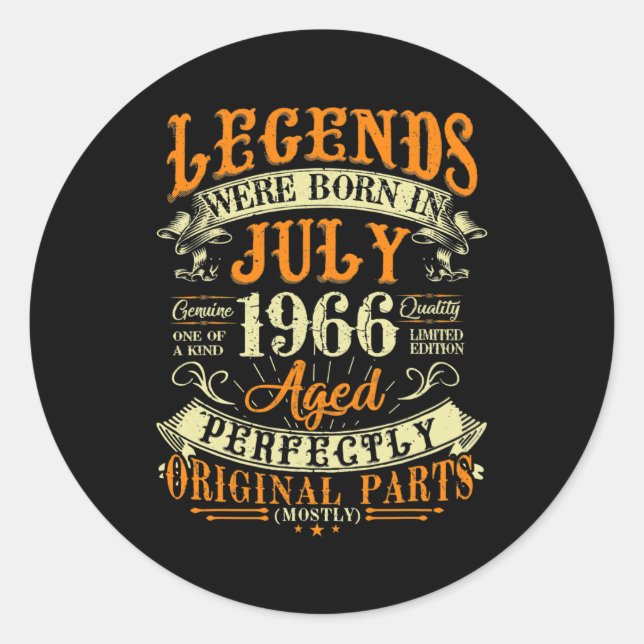 Sticker Rond 56e anniversaire Cadeau 56 ans légendes nées dans (Devant)