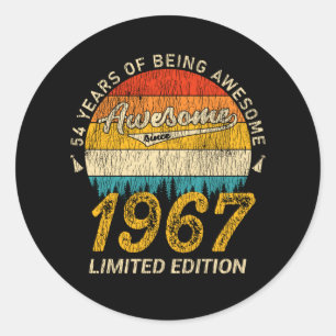 Sticker Rond 58 Ans 1967 Rétro Magnifique 58e anniversaire Cade