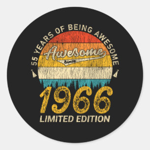 Sticker Rond 59 Ans 1966 Rétro Magnifique 59e anniversaire Cade
