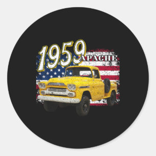 Sticker Rond 59 Apache Truck 4 juillet Américain