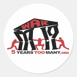 Sticker Rond 5 ans trop d'autocollant rond
