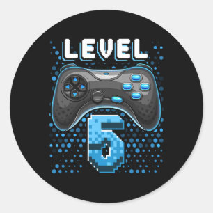 Sticker Rond 5 Contrôleur de jeu vidéo 5Anniversaire Gamer Cade
