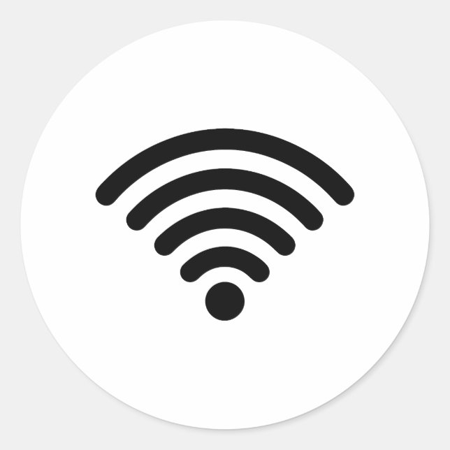 Sticker Rond 5 Signal wifi (Devant)