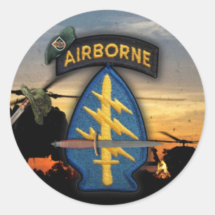 Sticker Rond 5e forces spéciales Green Berets lrrps nam