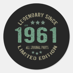 Sticker Rond 60 ans Légende Anniversaire 60e anniversaire