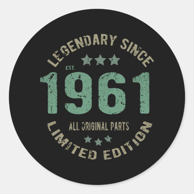 Sticker Rond 60 ans Légende Anniversaire 60e anniversaire (Devant)