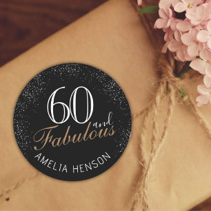 Sticker Rond 60 et fabuleux Elegant Black 60e anniversaire