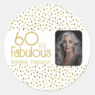Sticker Rond 60 et Fabulous Gold Parties scintillant Photo 60e