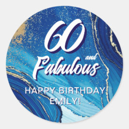 Sticker Rond 60 et Fabulous Marble Parties scintillant Annivers