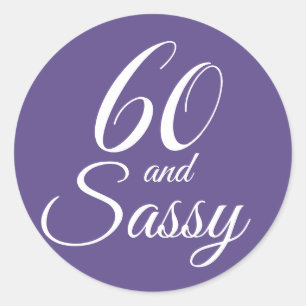 Sticker Rond 60 et Sassy Typographie 60e anniversaire