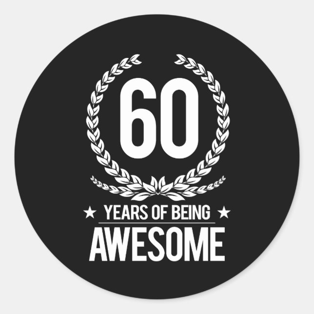 Sticker Rond 60e anniversaire (60 ans d'être génial) (Devant)