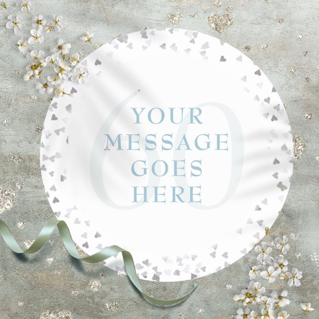 Sticker Rond 60e Anniversaire Coeurs Confetti (60th Anniversary Hearts Confetti Classic Round Sticker)