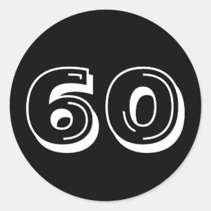 Sticker Rond 60e anniversaire noir