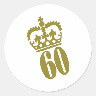 Sticker Rond 60e anniversaire - Numéro - Soixante