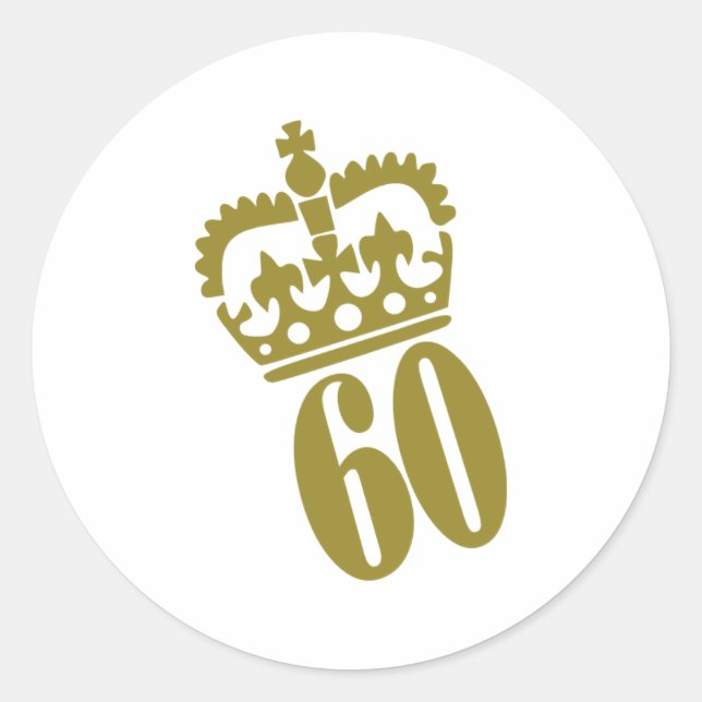 Sticker Rond 60e anniversaire - Numéro - Soixante (Devant)