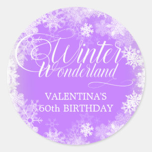 Sticker Rond 60e anniversaire Wonderland Winter Wonderland Snow