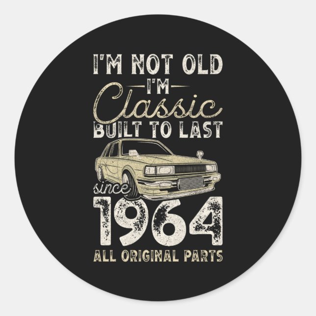 Sticker Rond 60E Depuis 1964 Voiture 60 (Devant)