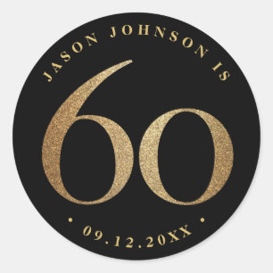 Sticker Rond 60e fête d'anniversaire