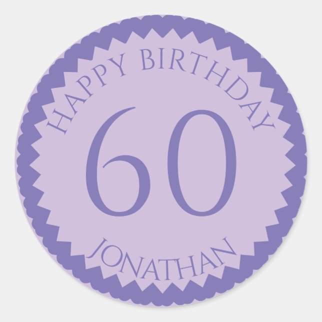 Sticker Rond 60th Birthday Party ajouter votre nom joli (Devant)