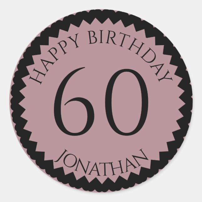 Sticker Rond 60th Birthday Party ajouter votre nom joli (Devant)
