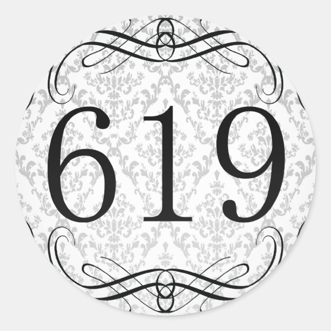 Sticker Rond 619 Indicatif régional (Devant)
